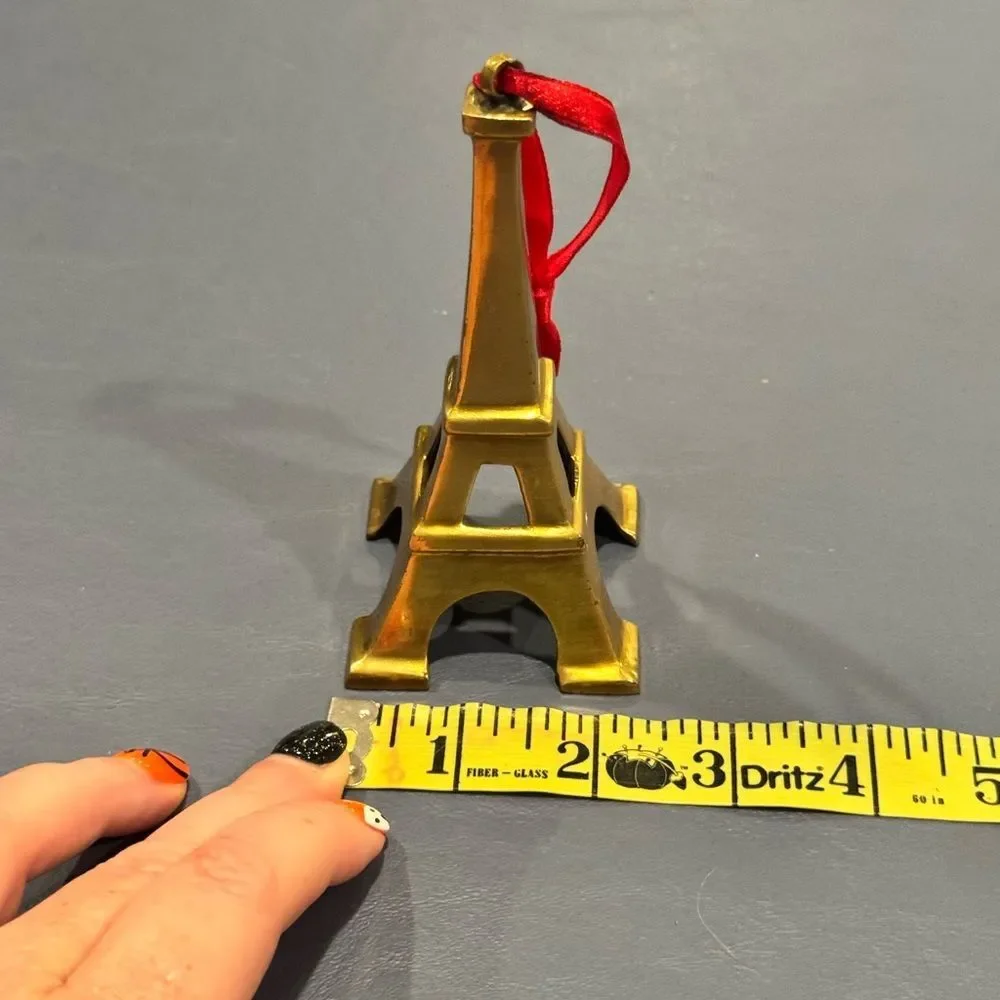 VTG Restoration Hardware Solid Brass Eiffel Tower Christmas Ornament Paris